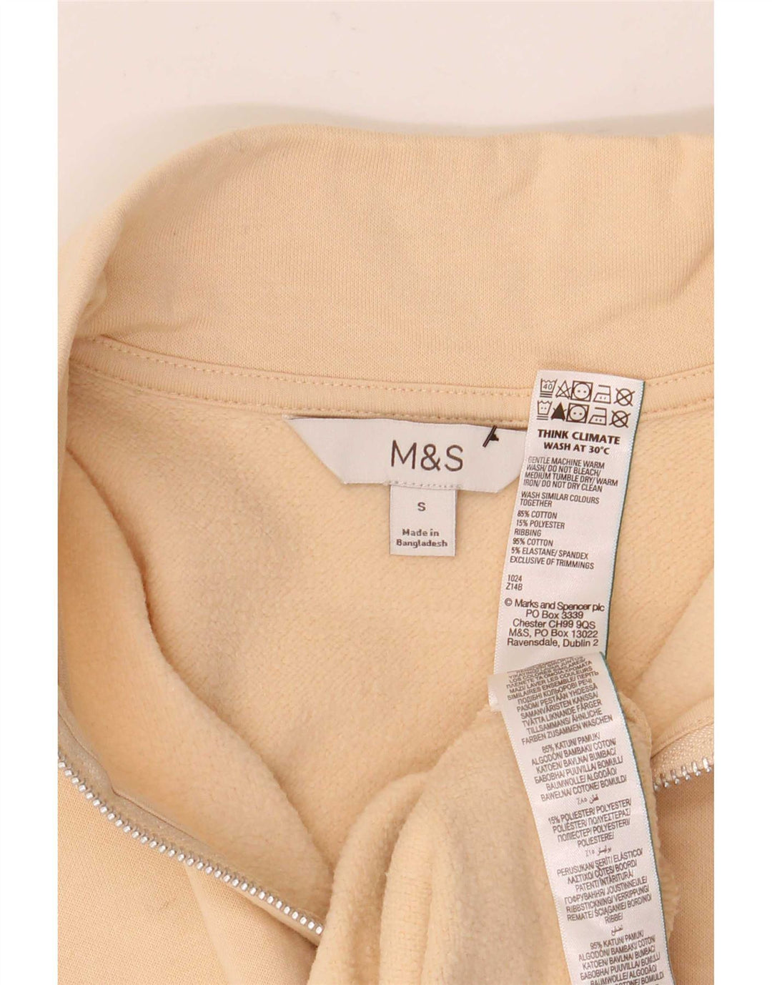 Marks & Spencer Dame Oversized Sweatshirt Jumper UK 10 Small Beige