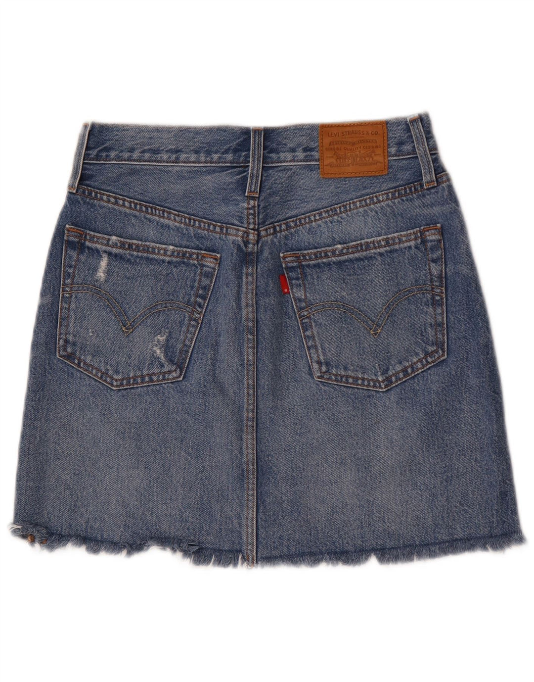 Levi's Dame Distressed Denim Nederdel W27 lille blå bomuld