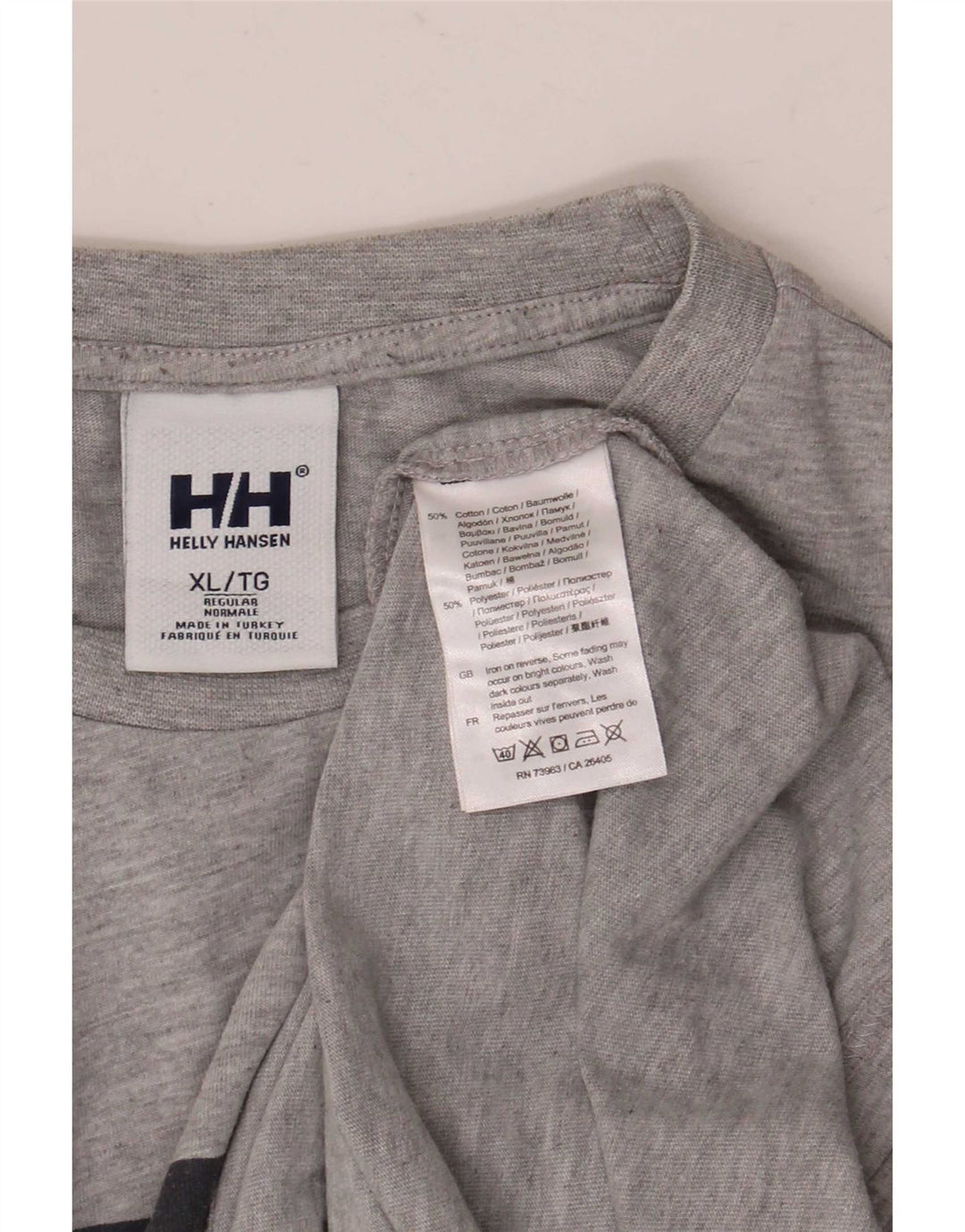 Helly Hansen Herre Grafisk T-Shirt Top XL Grå Bomuld