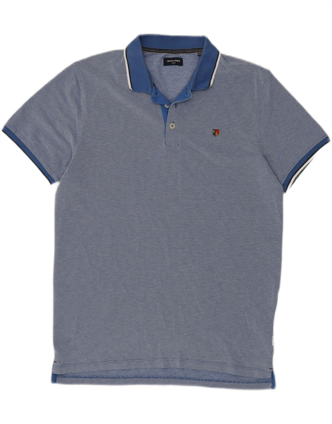 JACK & JONES Mens Premium Polo Shirt Large Blue Cotton Vintage Jack & Jones and Second-Hand Jack & Jones from Messina Hembry 