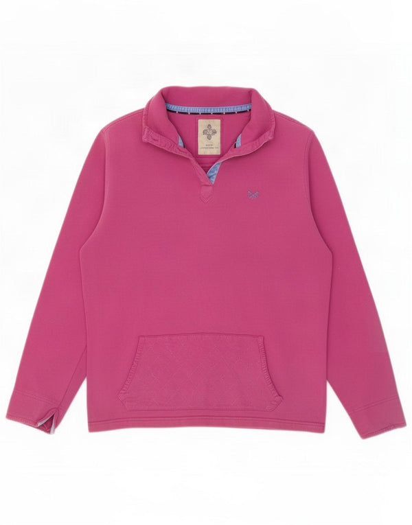 Crew Clothing Womens Oversized Sweatshirt Jumper UK 8 Small Pink Cotton
