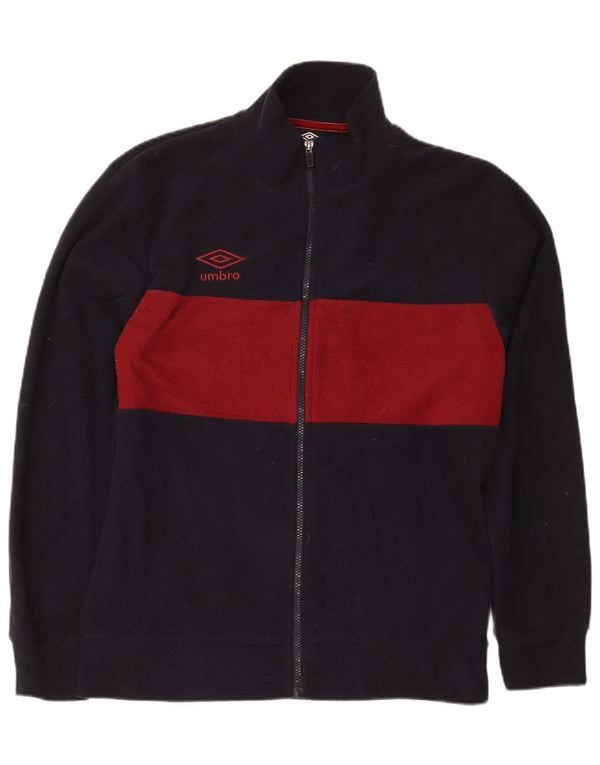 Umbro Herre Fleecejakke UK 42 XL Navy Blue Colourblock Polyester Sports
