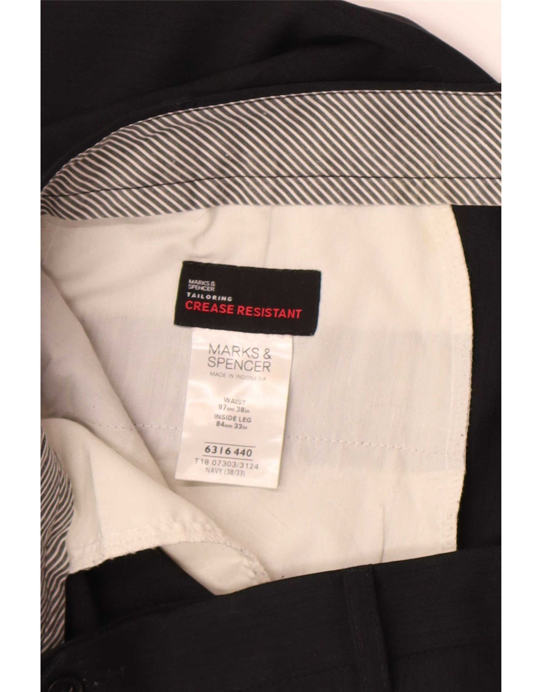 Marks & Spencer Herre lige jakkesætsbukser W38 L33 Marineblå polyester