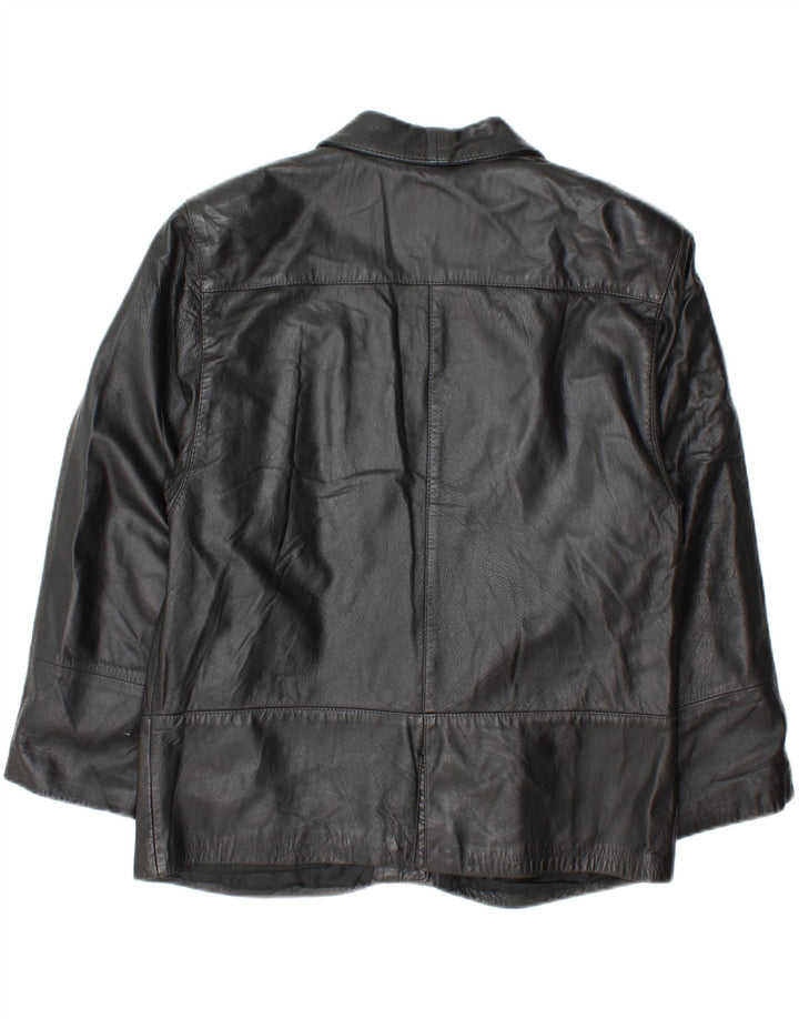 VINTAGE Womens Leather Jacket UK 18 XL Black Leather Vintage Vintage and Second-Hand Vintage from Messina Hembry 