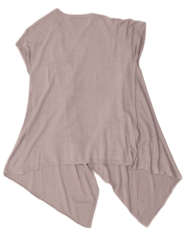 Zara Dame Asymmetric Open Cardigan Top UK 10 Small Grey