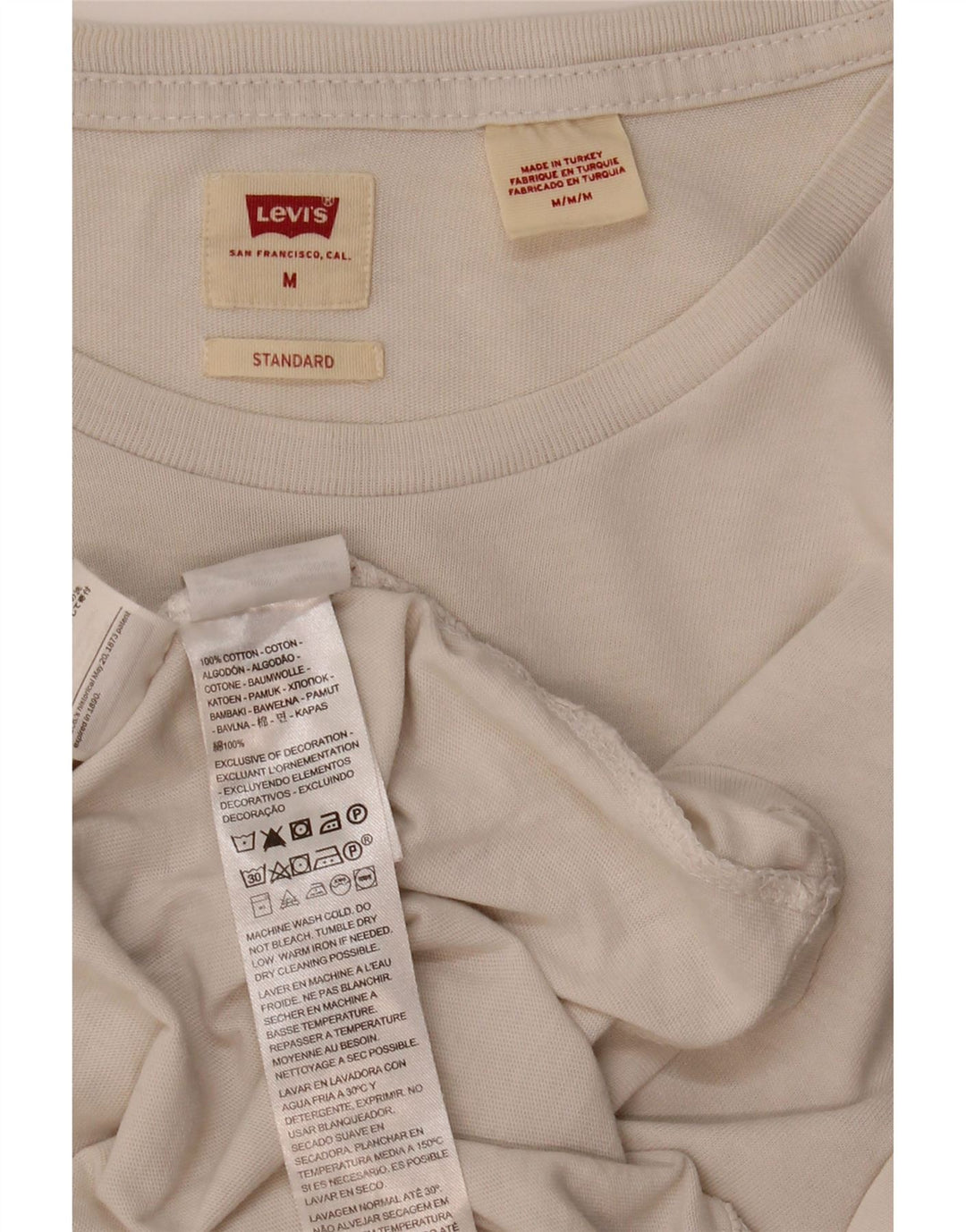Levi's Herre Standard Fit T-Shirt Medium Off White Bomuld