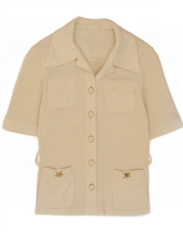 Karner kortærmet cardigan sweater til kvinder IT 40 Small Off White