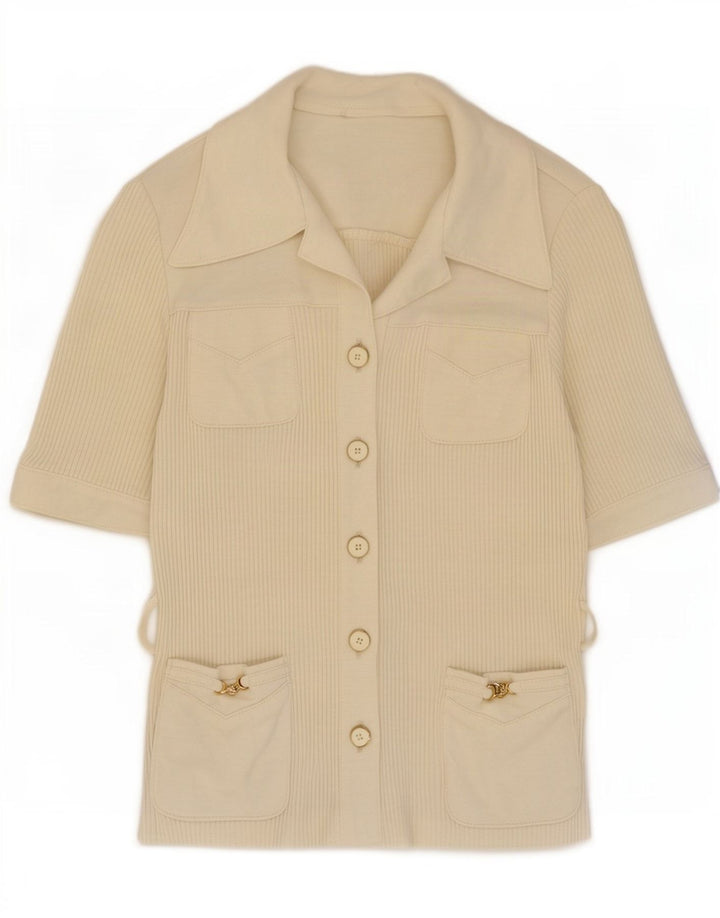 Karner kortærmet cardigan sweater til kvinder IT 40 Small Off White