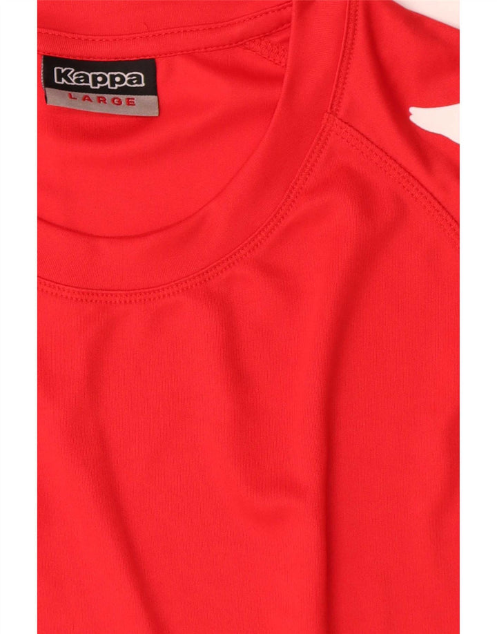 Kappa Herre Grafisk T-Shirt Top Stor Rød Polyester