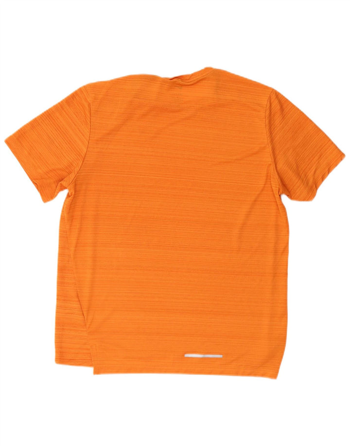 NIKE herre Dri Fit T-shirt top stor orange nålestribet polyester