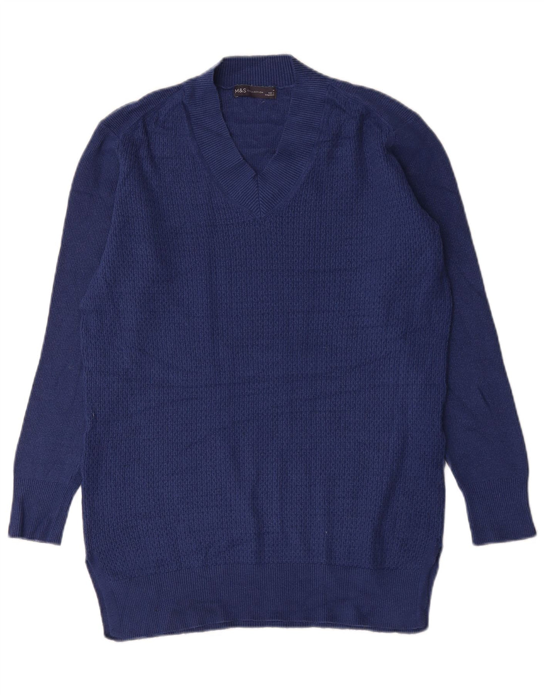 Marks & Spencer Herre V-hals sweater Medium Blue Viscose