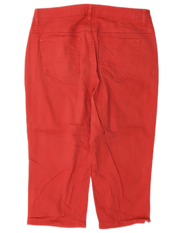 Lee Womens Riders Capri Bukser US 14 XL W34 L19 Rød Bomuld