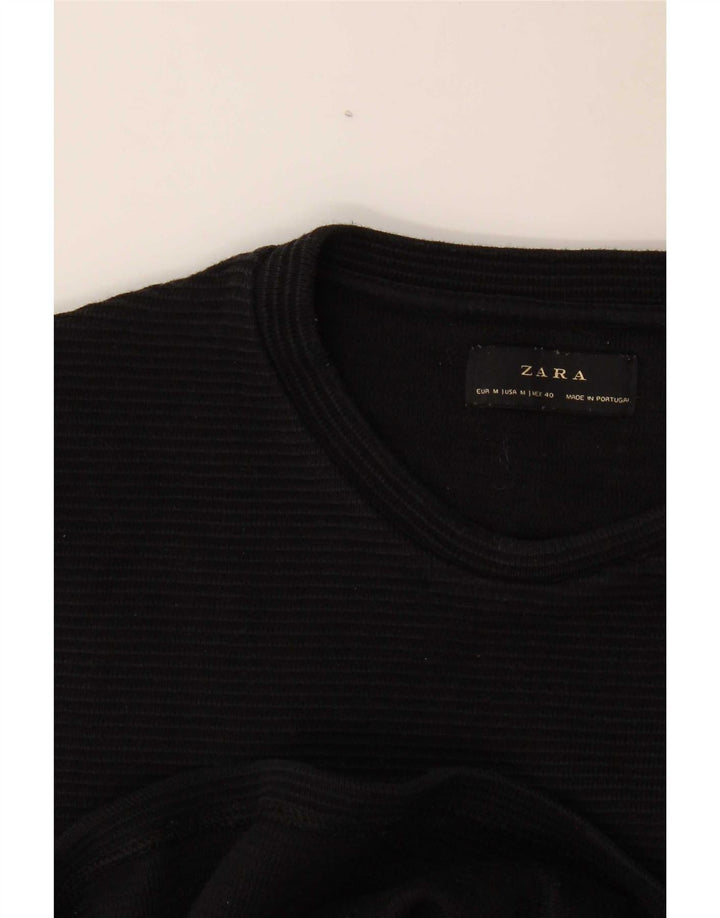 Zara Herre Top Langærmet Medium Sort Stribet