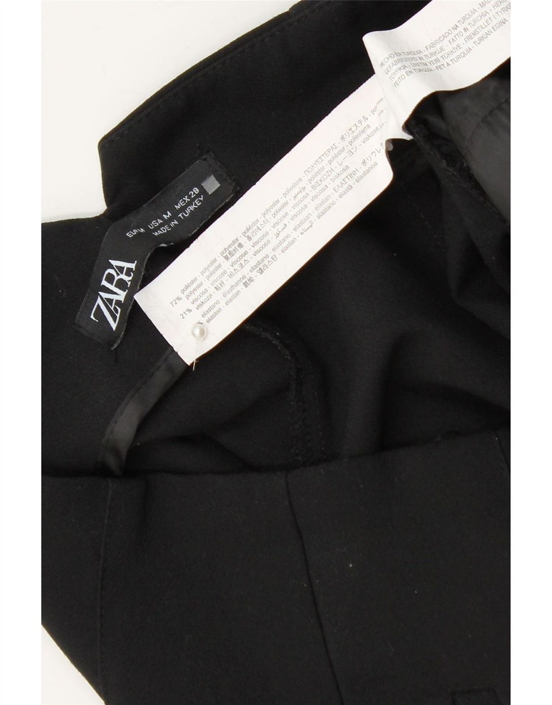 ZARA koniske chinobukser til kvinder Medium W28 L26 Sort polyester