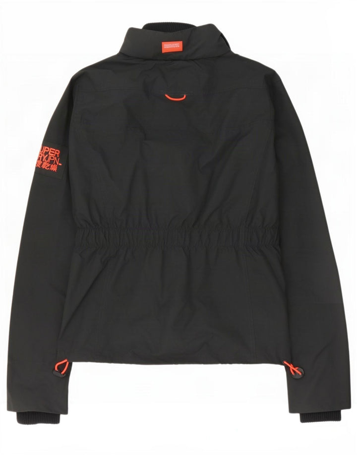 Superdry grafisk regnjakke til kvinder UK 14 mellemgrå nylon