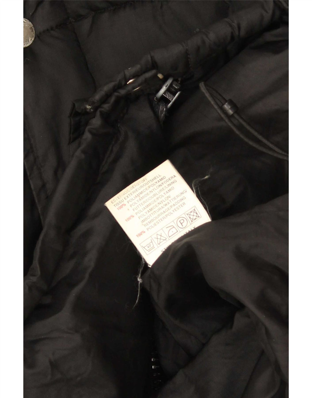 Energie Herre grafisk hættepolstret jakke UK 38 Medium Sort Nylon