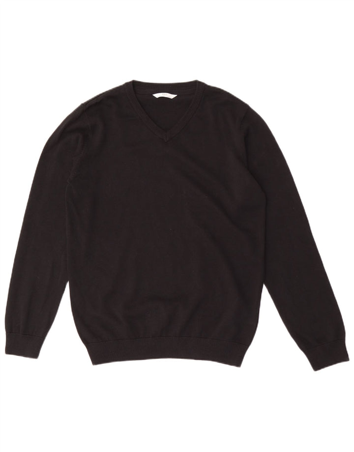 MARKS & SPENCER Drenge V-hals sweater 14-15 år Sort bomuld