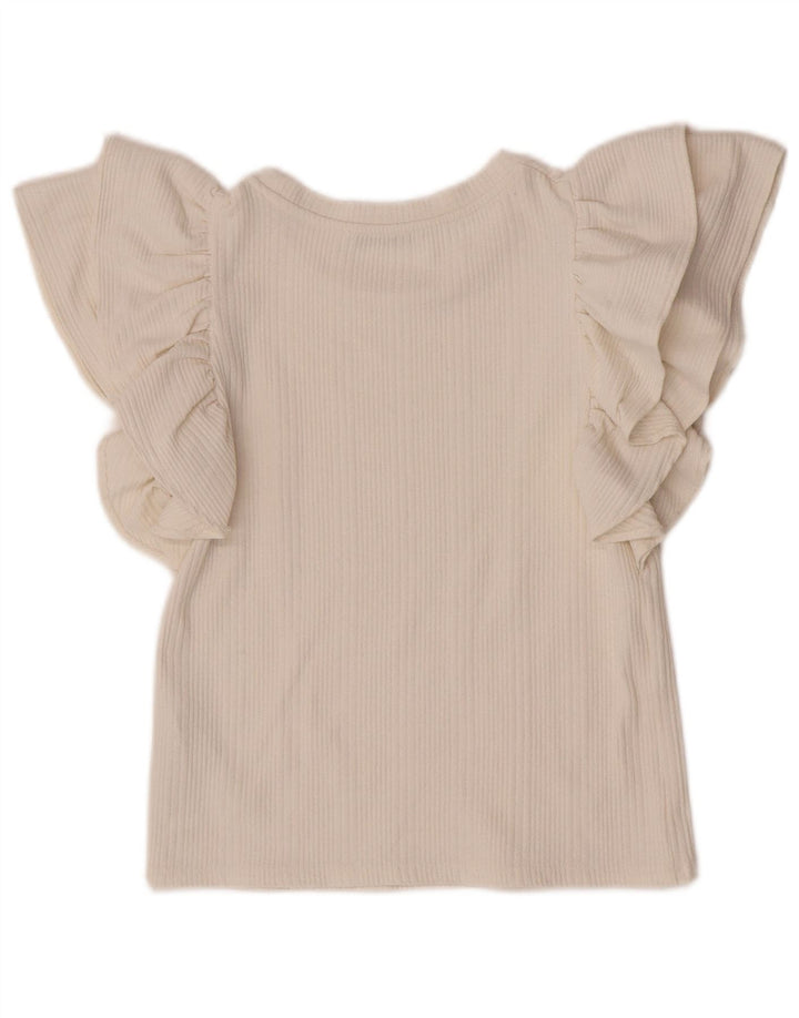 Zara Womens Crop Bluse Top UK 12 Medium White Polyester