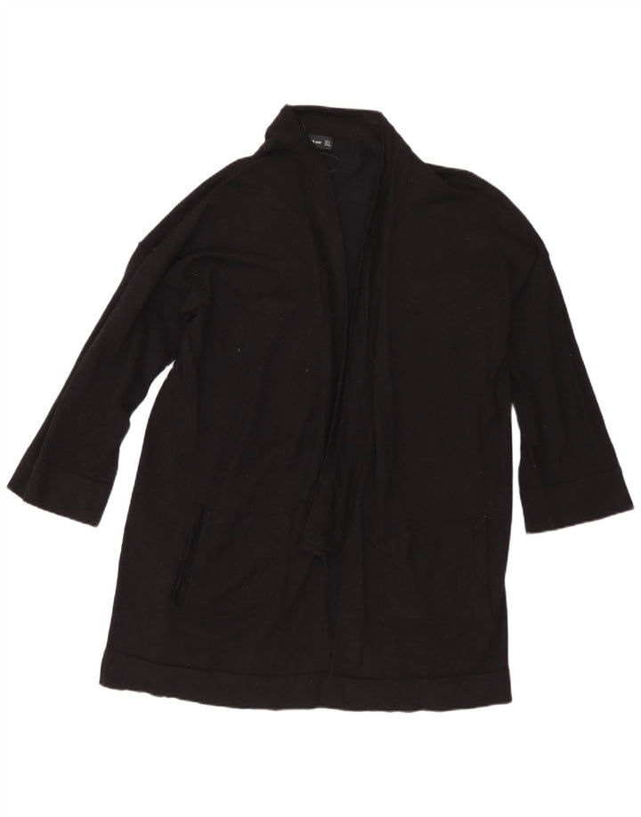 Zara Dame 3/4 ærmet åben cardigan sweater UK 14 Medium Sort