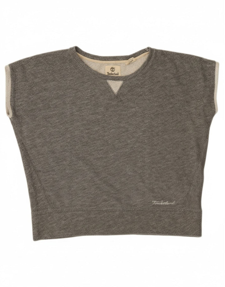 TIMBERLAND Womens Oversized Short Sleeve Sweatshirt Jumper UK 18 XL Grey