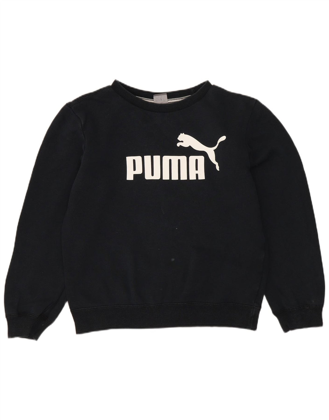 Puma Girls Crop Graphic Sweatshirt Jumper 11-12 år Sort Polyester