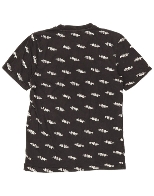 Adidas Dame Grafisk T-Shirt Top UK 10 Small Black Bomuld