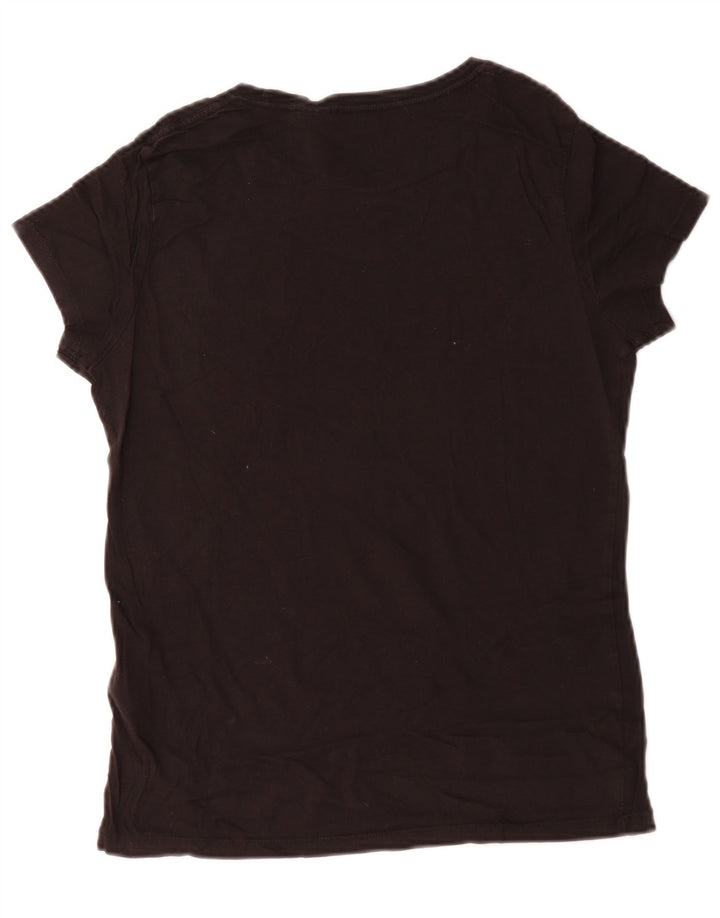Levi's Dame Grafisk T-Shirt Top UK 12 Medium Sort Bomuld