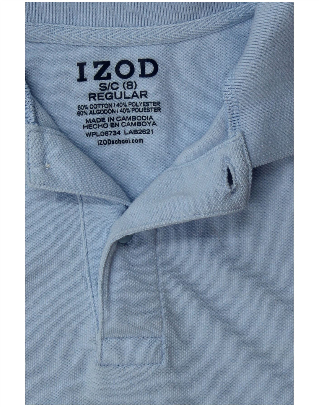 IZOD Boys Regular Polo Shirt 7-8 Years Small Blue Cotton