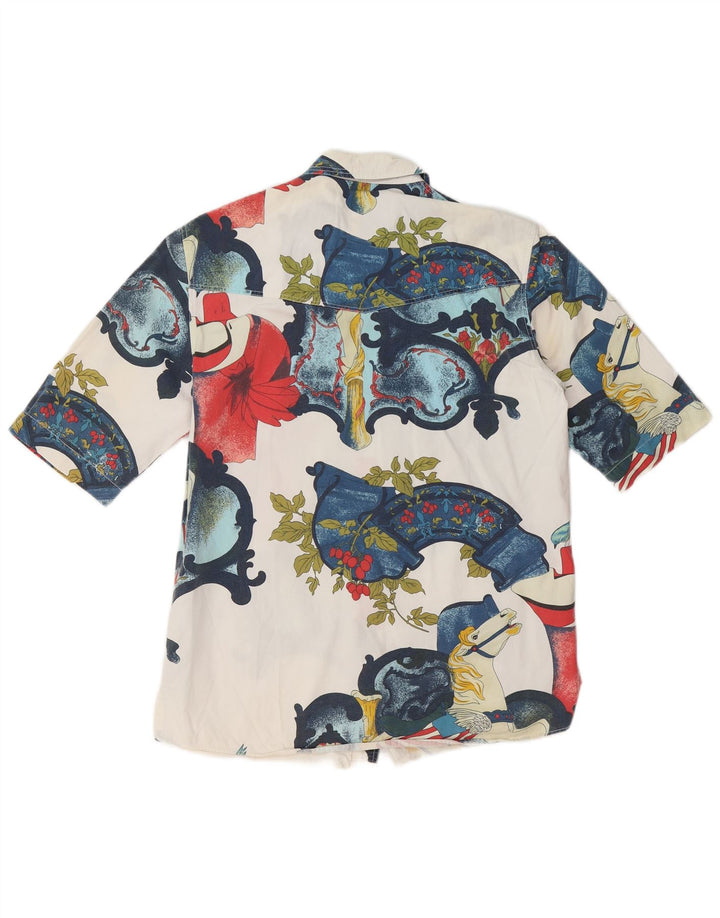 Otto Kern Womens UK 12 Medium White Floral Bomuld