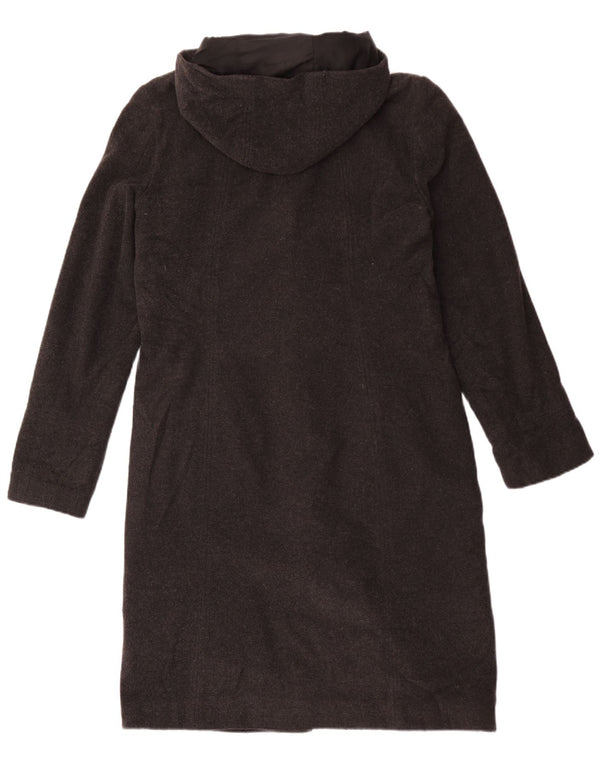 Topshop Dame Hætteoverfrakke UK 12 Medium Grey Flecked Wool