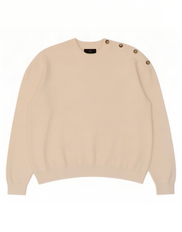 Marks & Spencer Dame Crop Crew Neck Jumper Sweater UK 16 Large White