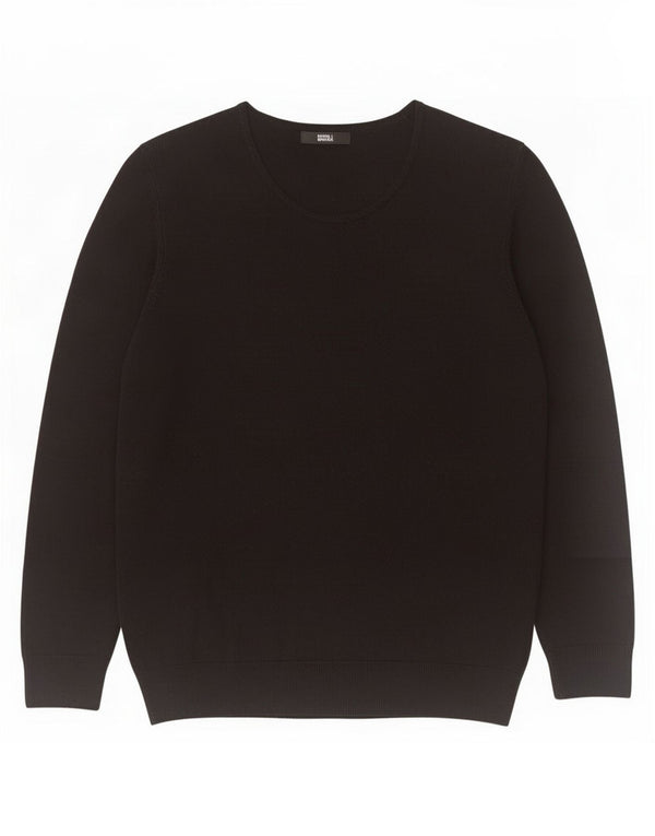 Marks & Spencer Dame Boat Neck Jumper Sweater UK 16 Large Black Acryl