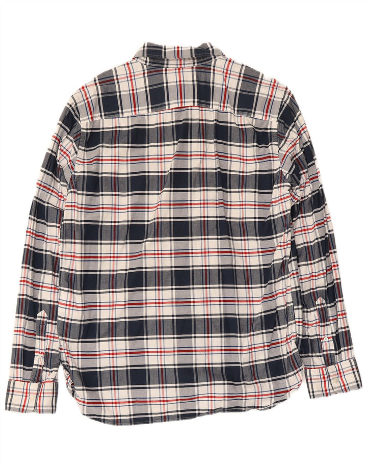 LEVI'S Mens Shirt Large Navy Blue Check Cotton