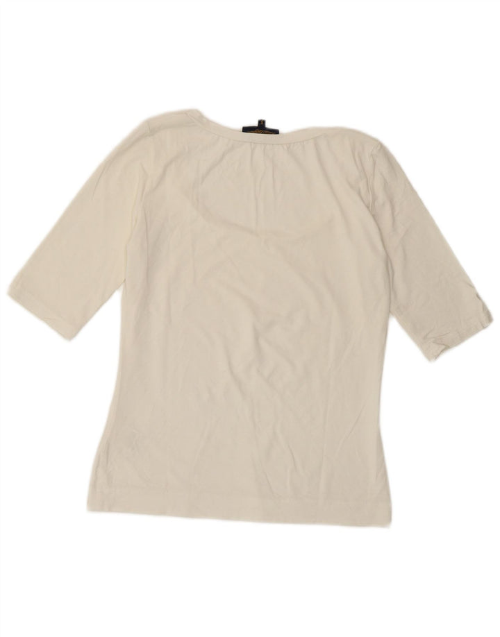 Luisa Spagnoli Dame T-Shirt Top UK 10 Small White Viscose