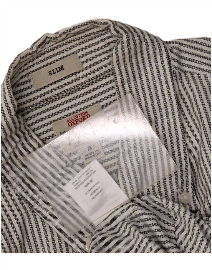 J. CREW Oxford Slim Fit-skjorte til mænd, mellemgrå nålestribet bomuld