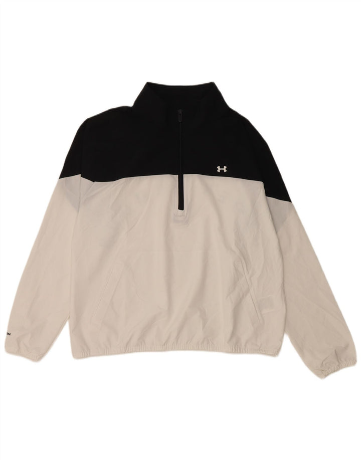 UNDER ARMOUR Dame Pullover Træningsdragt Top UK 16 Large White Colourblock