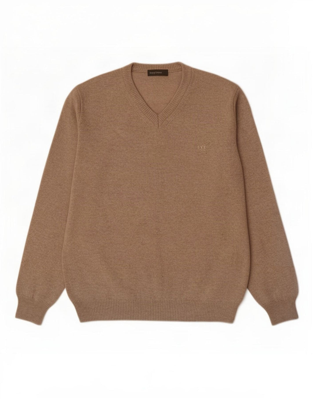 Henry Cottons Herre V-hals sweater Medium Beige Virgin Wool
