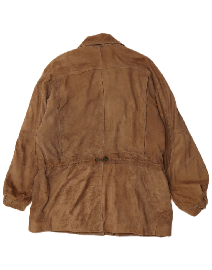 Vintage dame ruskindsjakke EU 42 Large Brown