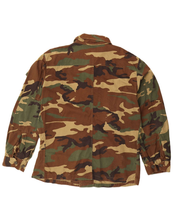 VINTAGE Herre Military Jacket IT 56 3XL Khaki Camouflage Bomuld