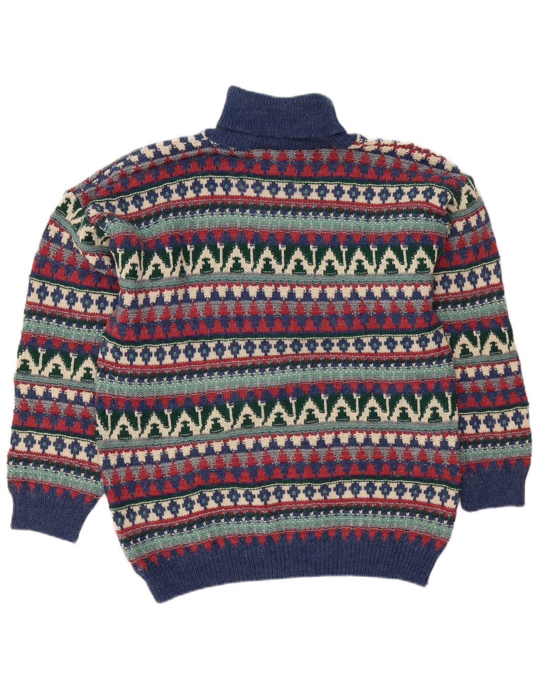 Vintage Herre rullehals sweater stor flerfarvet Fair Isle uld