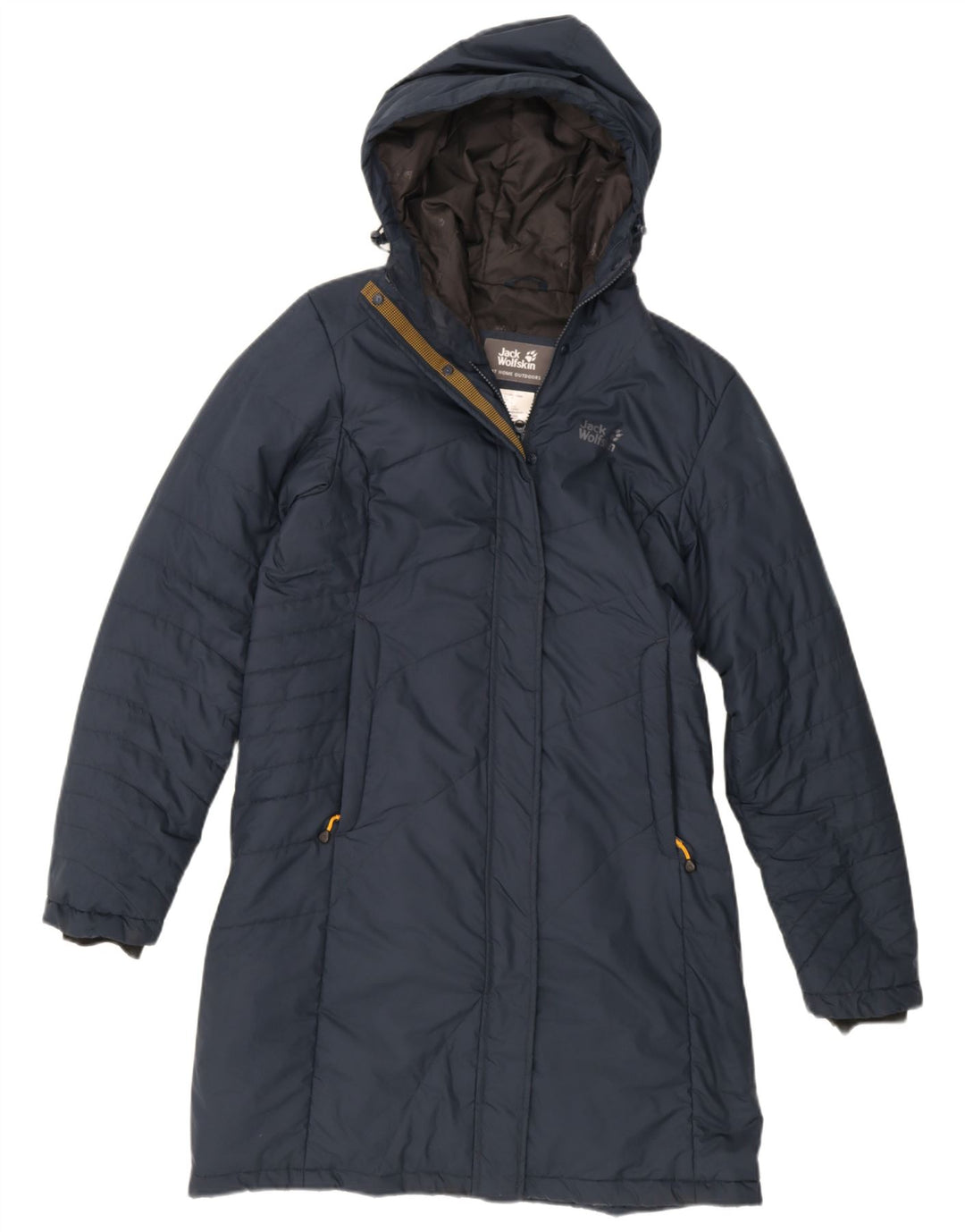 Jack Wolfskin Herre Hooded Polstret Frakke UK 12/14 Medium Navy Blue Polyester