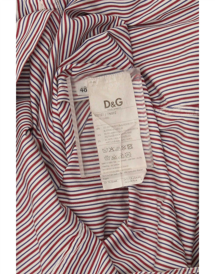 Dolce & Gabbana Herreskjorte IT 48 Mellem flerfarvet stribet bomuld