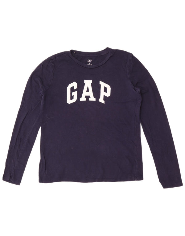 Gap Dame Grafisk Top Langærmet UK 14 Medium Navy Blue