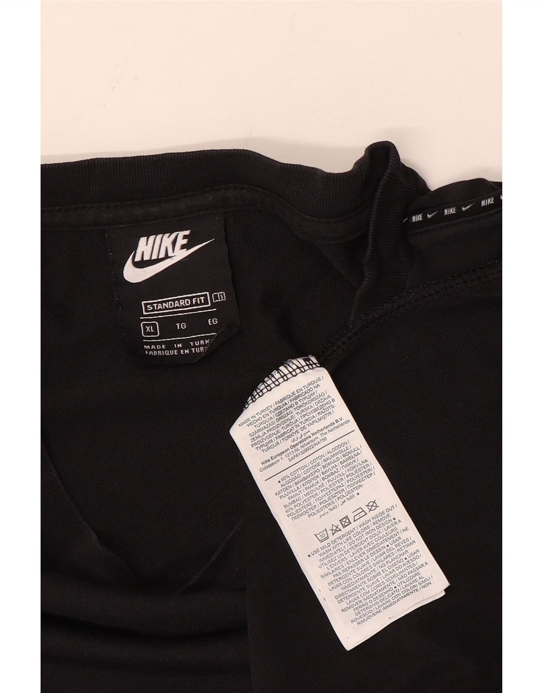 Nike T-shirt top til mænd XL sort bomuld