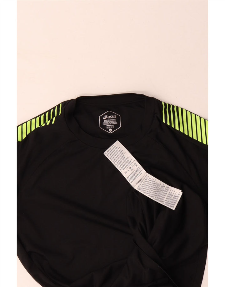 ASICS Herre T-Shirt Top Medium Sort Colourblock Polyester