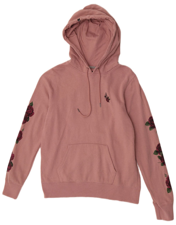 Volcom Dame hættetrøje Jumper UK 14 Medium Pink Floral Bomuld