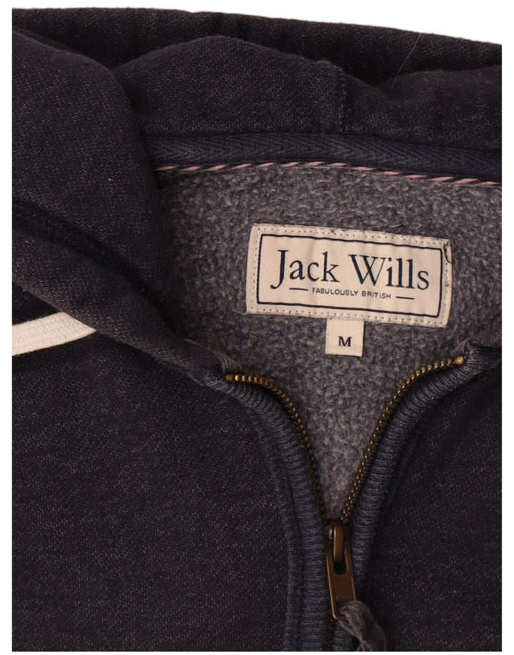 Jack Wills Herre grafisk hættetrøje med lynlås mellem marineblå bomuld