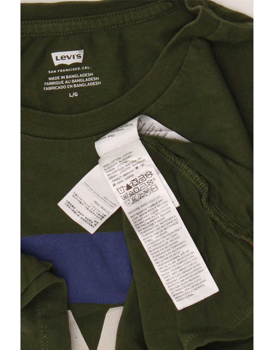 Levi's Herre grafisk T-shirt Top Stor grøn bomuld