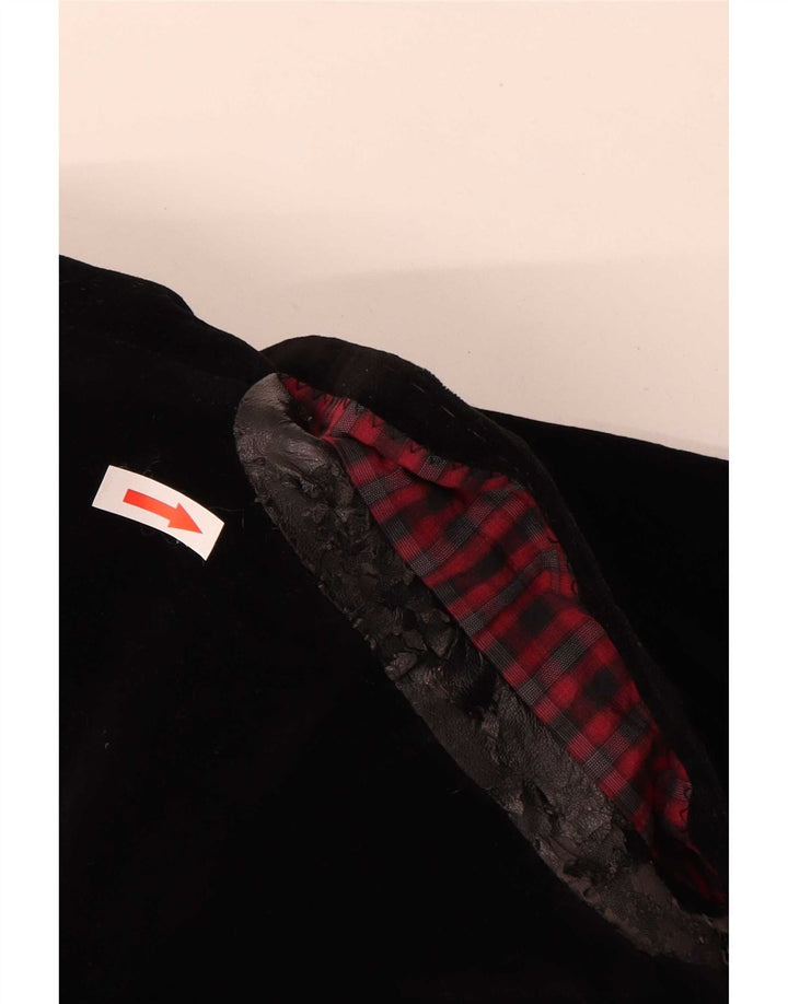 Zara Herre 2 Button Velvet Blazer Jacket EU 46 Small Black Bomuld