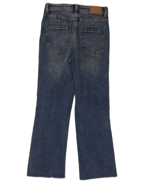 Zara Dame High Waist Bootcut Jeans EU 34 2XS W24 L26 Blå
